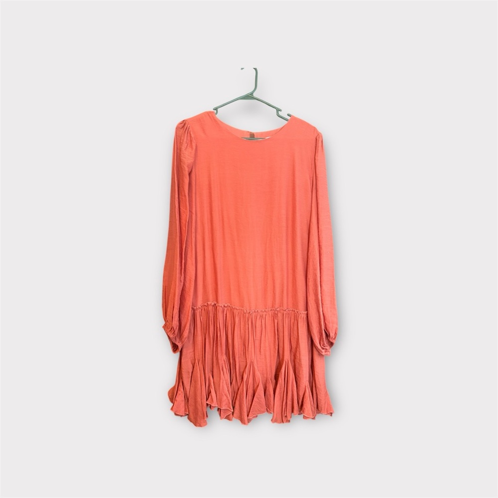 MACARON Coral Long Sleeve Dress